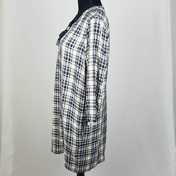 Madewell women S plaid Artiste tunic dress Lagenlook Relax Vacation - Picture 5 of 7